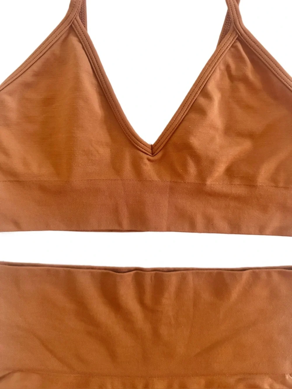 NWT SKIMS Copper Seamless Bralette & Shorts Set Size S - Picture 5 of 12